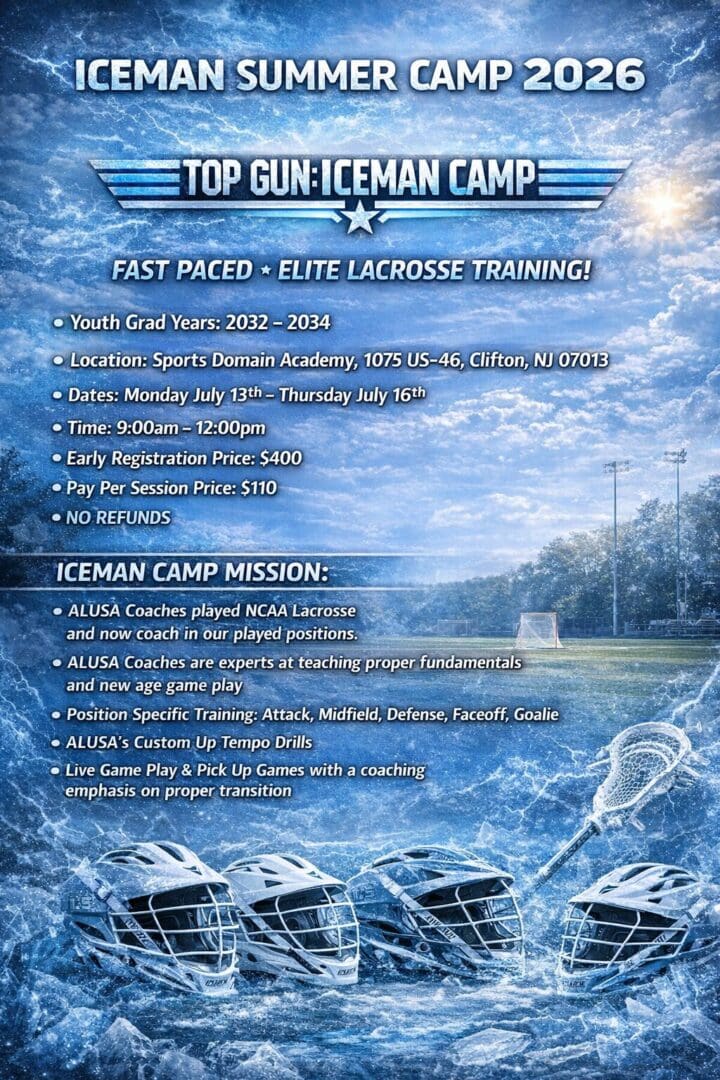 Iceman Summer Camp 2026 lacrosse training poster.